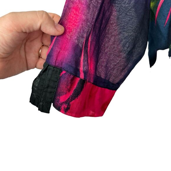 ts TAKING SHAPE Blouse Plus Sz 20 Australia Multicolor Long Sleeve Light Cotton - Picture 6 of 9